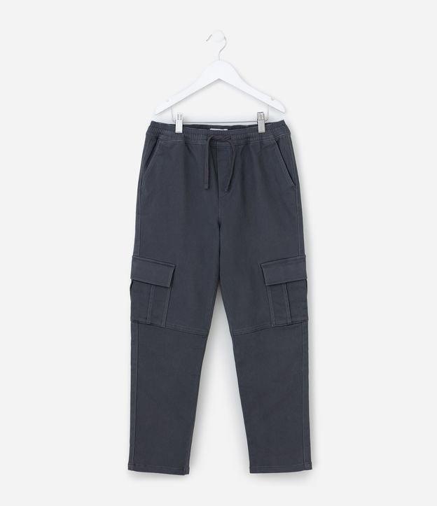 Calça Infantil Jogger em Sarja com Bolso Cargo - Tam 5 a 14 Anos - 1
