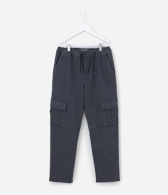 Calça Infantil Jogger em Sarja com Bolso Cargo - Tam 5 a 14 Anos