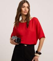 Blusa em Chiffon com Decote Canoa - 1