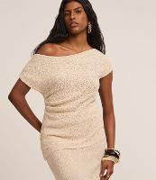 Blusa Texturizada em Tricô com Decote Assimétrico - 1