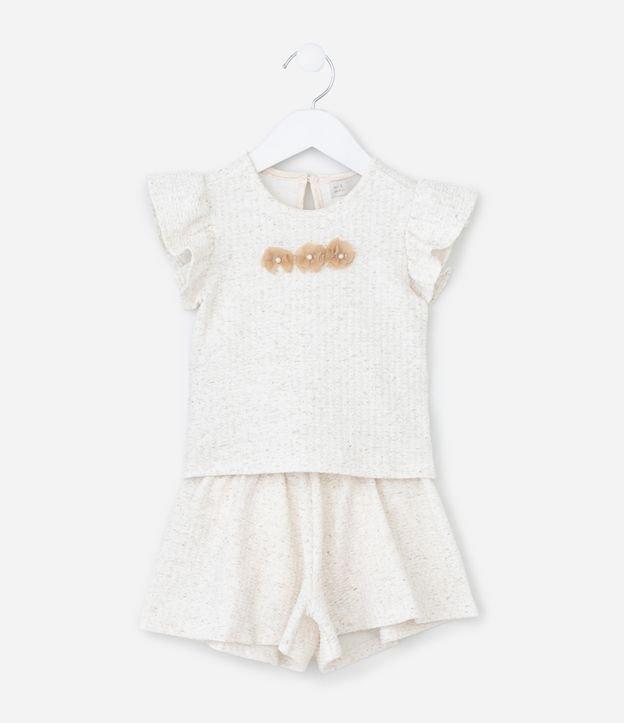 Conjunto Infantil com Flores Texturizada - Tam 1 a 6 Anos - 1
