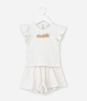 Conjunto Infantil com Flores Texturizada - Tam 1 a 6 Anos - 1