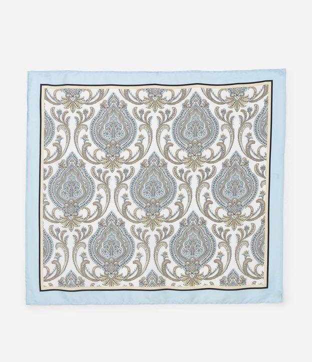 Lenço Retangular em Cetim com Estampa Paisley - 1