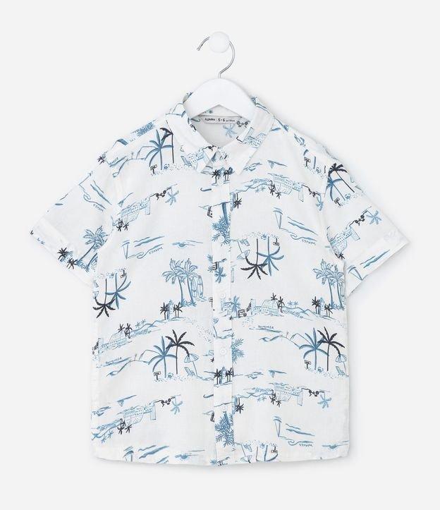 Camisa Infantil com Estampa Coqueiros - Tam 5 a 14 Anos - 1