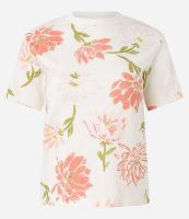 Blusa Slim em Algodão com Gola Redonda e Estampa Floral - 1