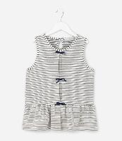 Blusa Infantil Slim em Moletinho com Estampa de Listras e Laços Aplicados - Tam 7 a 14 Anos - 1