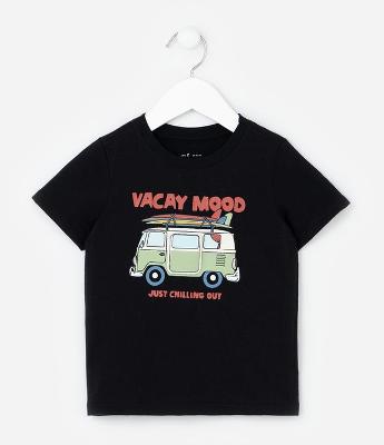 Camiseta Infantil com Estampa de Kombi - Tam 1 a 6 Anos