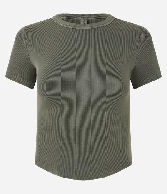 Blusa Canelada em Ribana Estonada com Barra Redonda