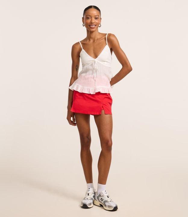 Short Saia em Sarja com Recortes e Fendas - 2