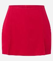 Short Saia em Sarja com Recortes e Fendas - 1