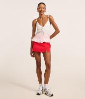 Short Saia em Sarja com Recortes e Fendas - 2