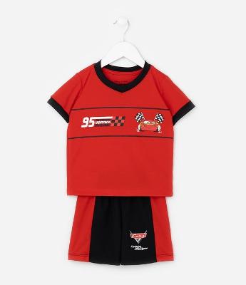 Conjunto Infantil com Tecido Esportivo e Estampa Mcqueen Carros - Tam 2 a 6 Anos