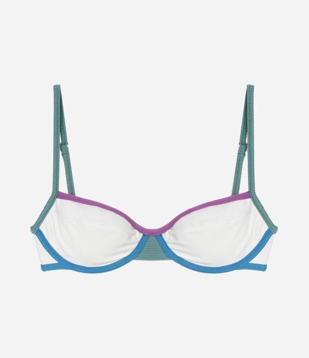 Biquíni Top Meia Taça em Microfibra com Vieses Contrastantes - 2