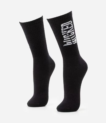 Meia Cano Alto em Algodão Estampa Lettering