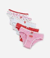 Kit 05 Calcinhas Infantis com Estampa Cerejinhas - Tam 4 a 14 Anos - 1