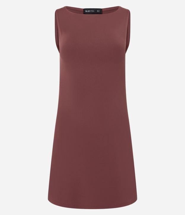 Vestido Curto em Poliamida com Decote Canoa - 2