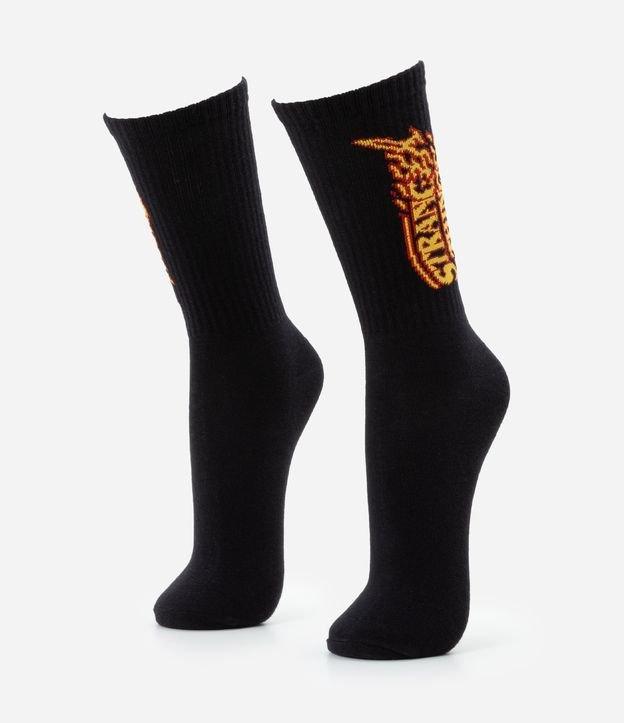 Meia Cano Alto em Algodão com Estampa Stranger Things - 2