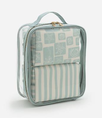 Kit 03 Nécessaires Grande e Retangulares Médias Variadas com Estampa Fundo do Mar