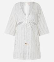 Saída de Praia Vestido em Voil com Recortes Vazados - 1