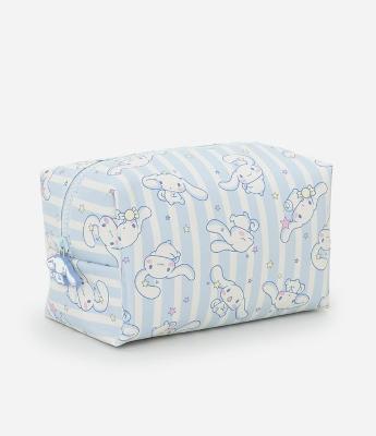 Necessaire Retangular com Listras e Estampa da Cinamon Roll