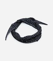 Lenço Triangular em Cetim com Estampa Poá - 1