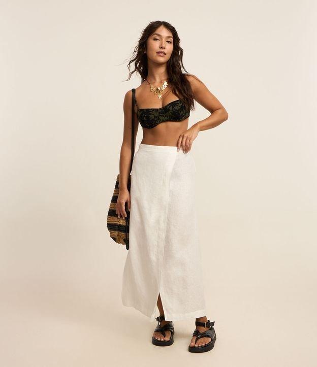 Saída de Praia Saia Transpassada em Linho - 1