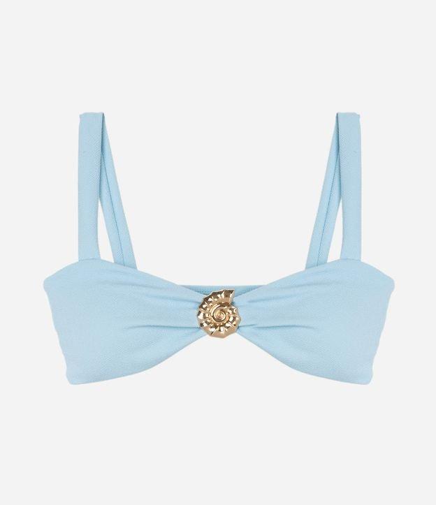 Biquini Top Bandeau em Microfibra Texturizada com Aviamento de Caracol - 1