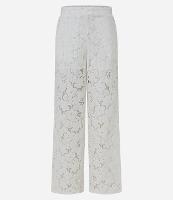 Calça Reta em Renda Floral com Forro - 1