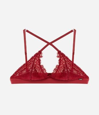 Sutiã Top em Renda Floral com Alças Reposicionáveis