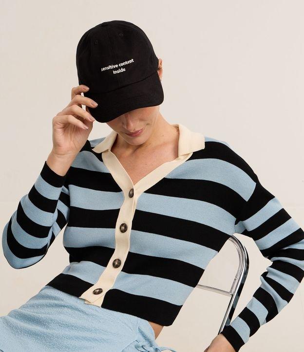 Boné Aba Curva em Sarja com Bordado Sensitive Content - 2