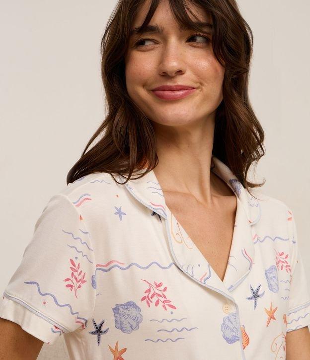 Pijama Short Doll em Viscose com Estampa Fundo do Mar - 2