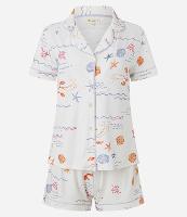 Pijama Short Doll em Viscose com Estampa Fundo do Mar - 1