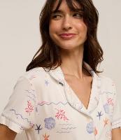 Pijama Short Doll em Viscose com Estampa Fundo do Mar - 2