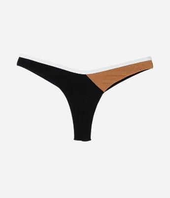 Biquíni Calcinha Asa Delta em Microfibra Texturizada com Recorte Contrastante