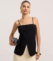 Blusa Alfaiatada de Alça com Decote Reto e Botões Forrados - 1