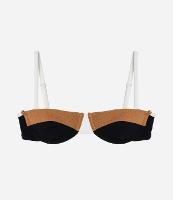 Biquíni Top Meia Taça em Microfibra Texturizada Bloco de Cor - 1