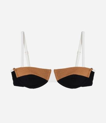 Biquíni Top Meia Taça em Microfibra Texturizada Bloco de Cor