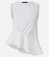 Blusa Peplum com Gola Redonda e Barra Assimétrica - 1