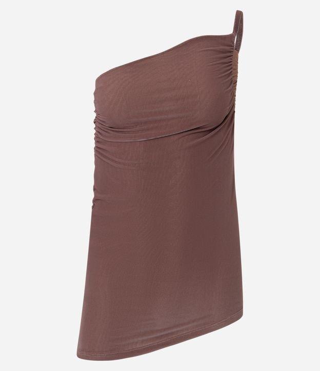 Blusa Ombro Só em Tule com Alça Fina e Franzidos - 1