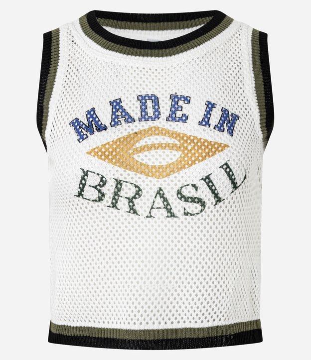 Blusa Regata Cropped em Tricô Telinha Made In Brasil - 1