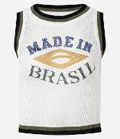 Blusa Regata Cropped em Tricô Telinha Made In Brasil - 1