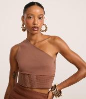 Blusa com Ombro Só e Faixa Pespontada - 2