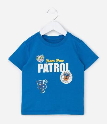 Camiseta Infantil com Estampa da Patrulha Canina - Tam 2 a 6 Anos