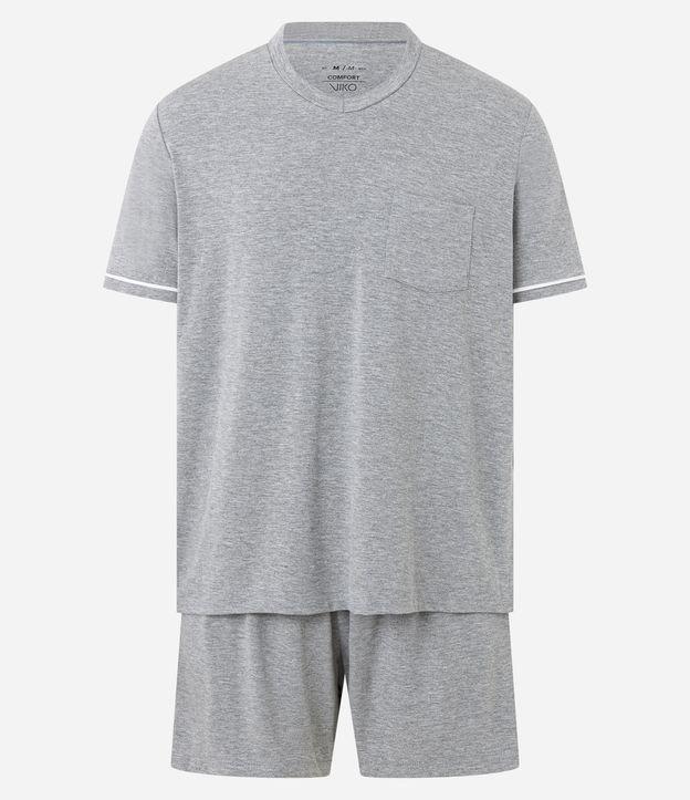 Pijama Comfort em Algodão com Fundo Mescla - 1