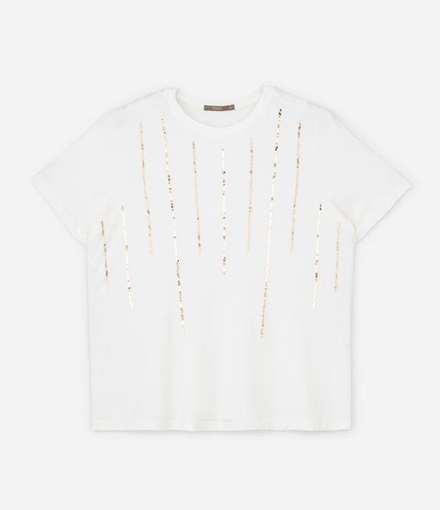 Camiseta em Viscolycra com Chuvas de Paetê Curve & Plus Size - 1