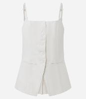 Colete de Alça em Sarja com Cintura Ajustada e Barra V - 1