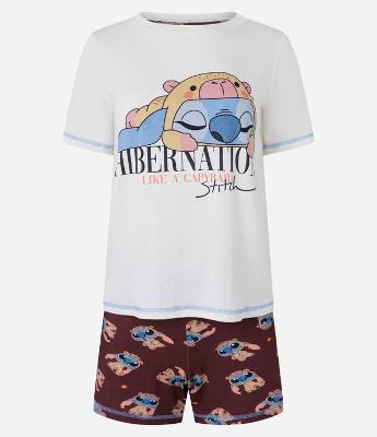 Pijama Short Doll em Viscose com Stitch Hibernation