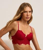 Sutiã Alongado em Renda Floral com Bojo - 2