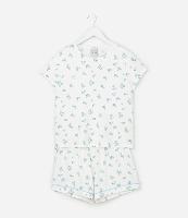 Pijama Infantil Curto Peach Touch com Estampa Floral- Tam 5 ao 14 - 1