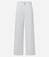 Calça Wide Leg Cintura Média em Sarja com Bolsos - 1